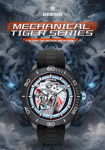 DeesioWatch D-6002D Men's Sports Machinery Trend Carbon Fiber Watch