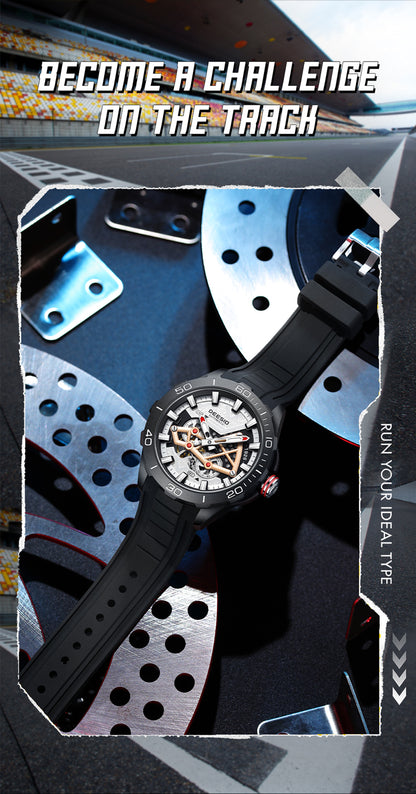 DeesioWatch D-6002A Men's Sports Machinery Trend Carbon Fiber Watch
