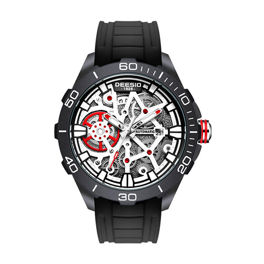 DeesioWatch D-6002B Men's Sports Machinery Trend Carbon Fiber Watch