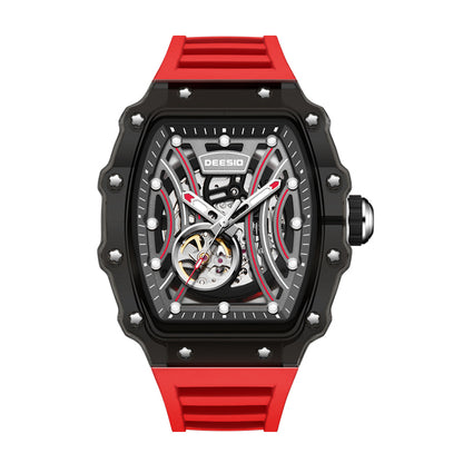 DeesioWatch D-6001E Men's Sports Machinery Trend Transparent Carbon Crystal Watch