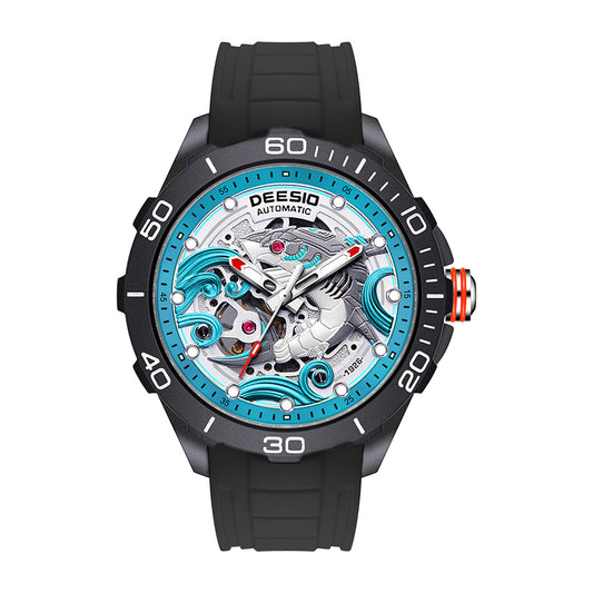 DeesioWatch D-6002F Men's Sports Machinery Trend Carbon Fiber Watch