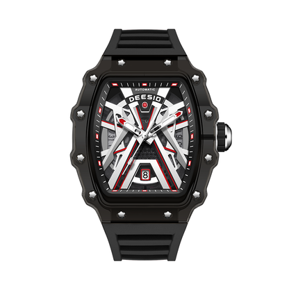 DeesioWatch D-6001A Men's Sports Machinery Trend Transparent Carbon Crystal Watch