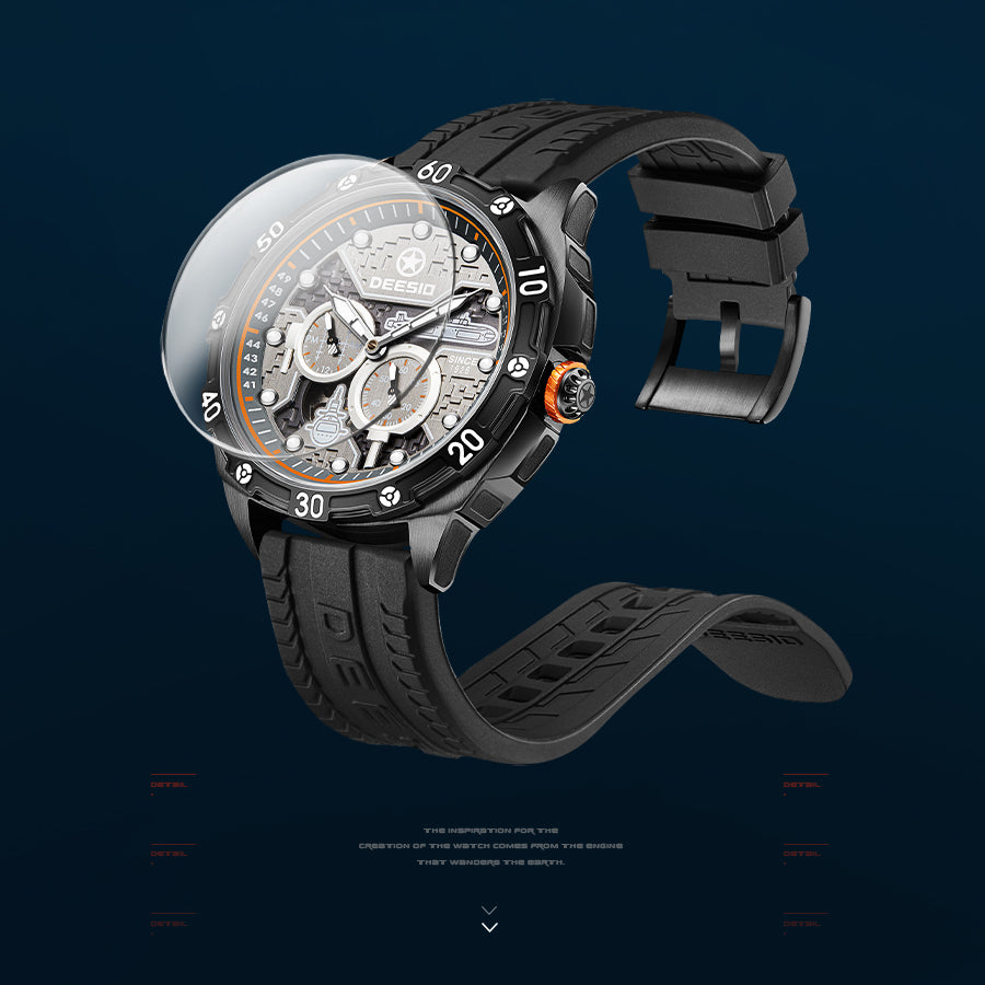 DeesioWatch D-505B Men's Sports Machinery Trend Stainless Steel Watch