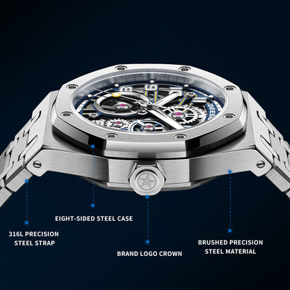 DeesioWatch D-506A Men's Sports Machinery Trend Stainless Steel Watch