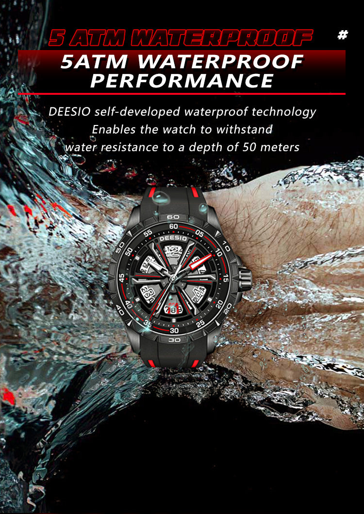 DeesioWatch D-501A Men's Sports Machinery Trend Stainless Steel Watch