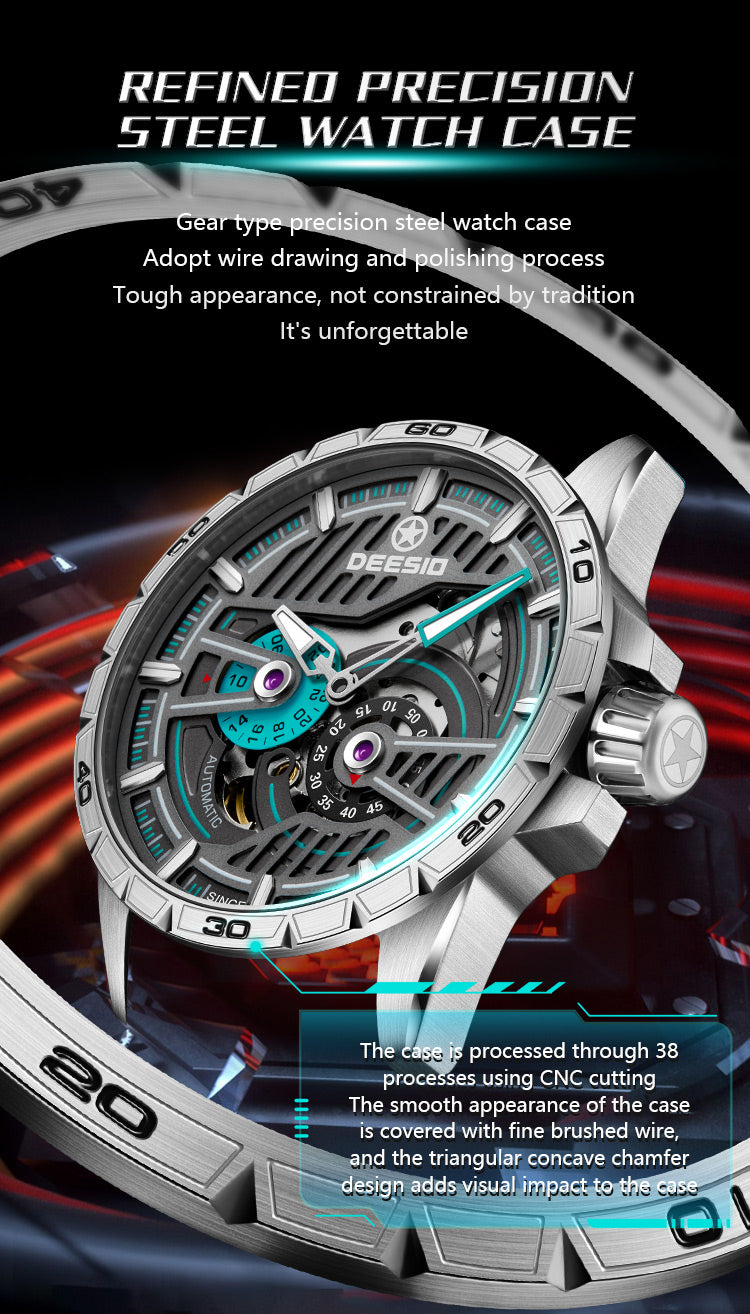 DeesioWatch D-501B Men's Sports Machinery Trend Stainless Steel Watch