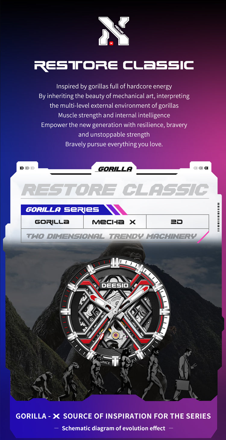DeesioWatch D-507A Men's Sports Machinery Trend Stainless Steel Watch