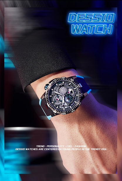 DeesioWatch D-507B Men's Sports Machinery Trend Stainless Steel Watch