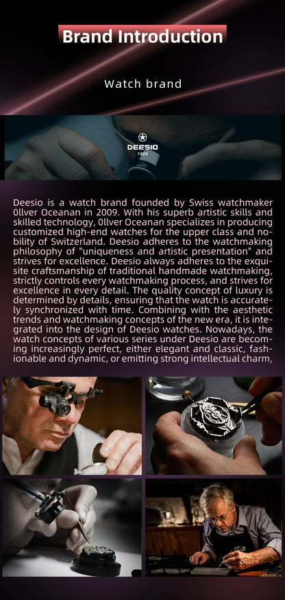 DeesioWatch D-6002Z Men's Sports Machinery Trend Carbon Fiber Watch