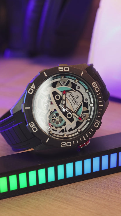 DeesioWatch D-6002E Men's Sports Machinery Trend Carbon Fiber Watch